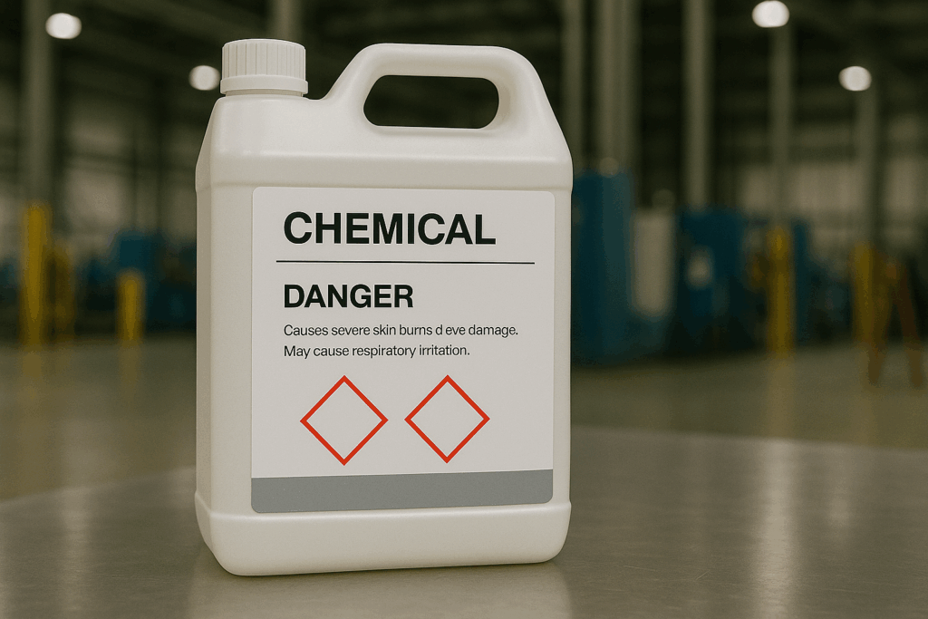 Rótulo para defensivos agrícolas com classificação toxicológica e pictogramas de segurança