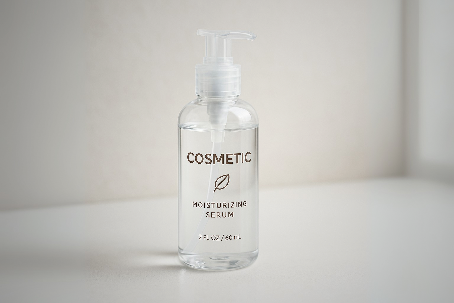 Cosmético com rótulo BOPP transparente aplicado