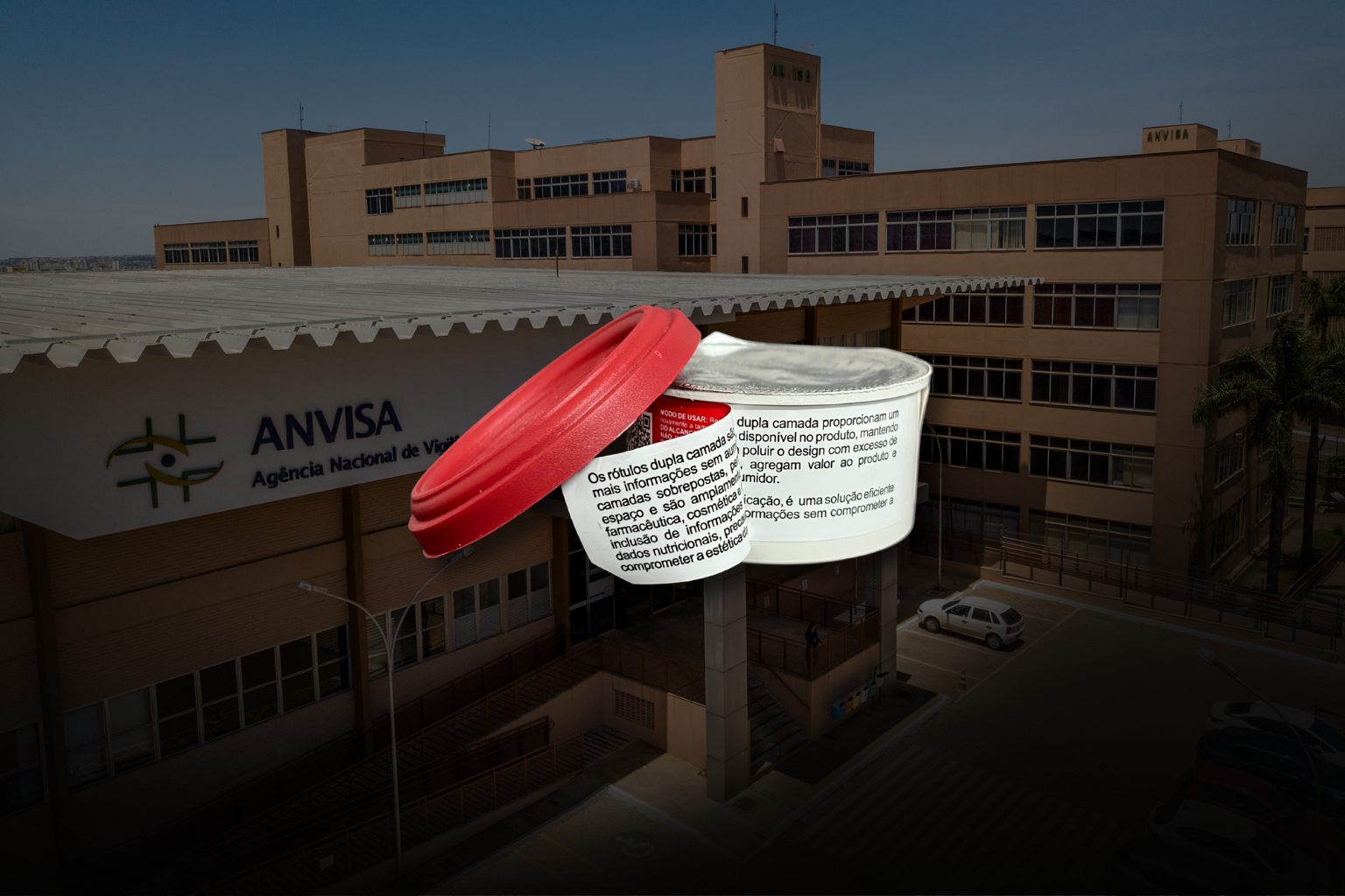 rótulo com área reduzida impresso com informações obrigatórias