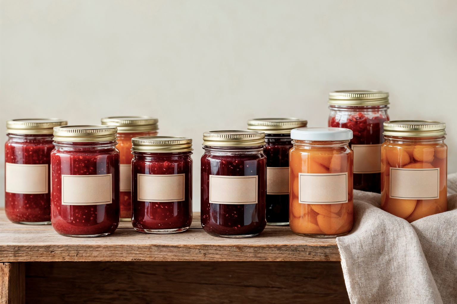 Rótulos para produtos artesanais aplicados em frascos e potes de vidro