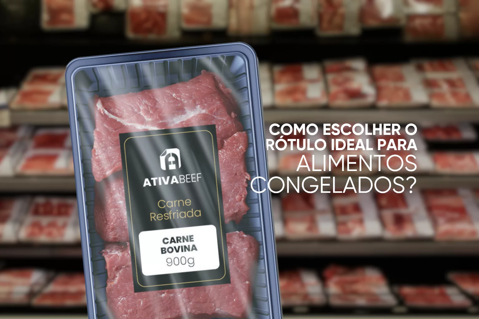 rótulo para congelados, resistente à umidade e baixa temperatura.